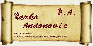 Marko Andonović vizit kartica